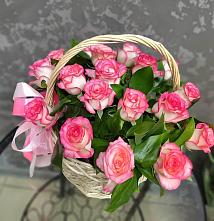 Цветочная композиция из Розы в корзине #REPLACE_PRED# Казанской Ростовской области